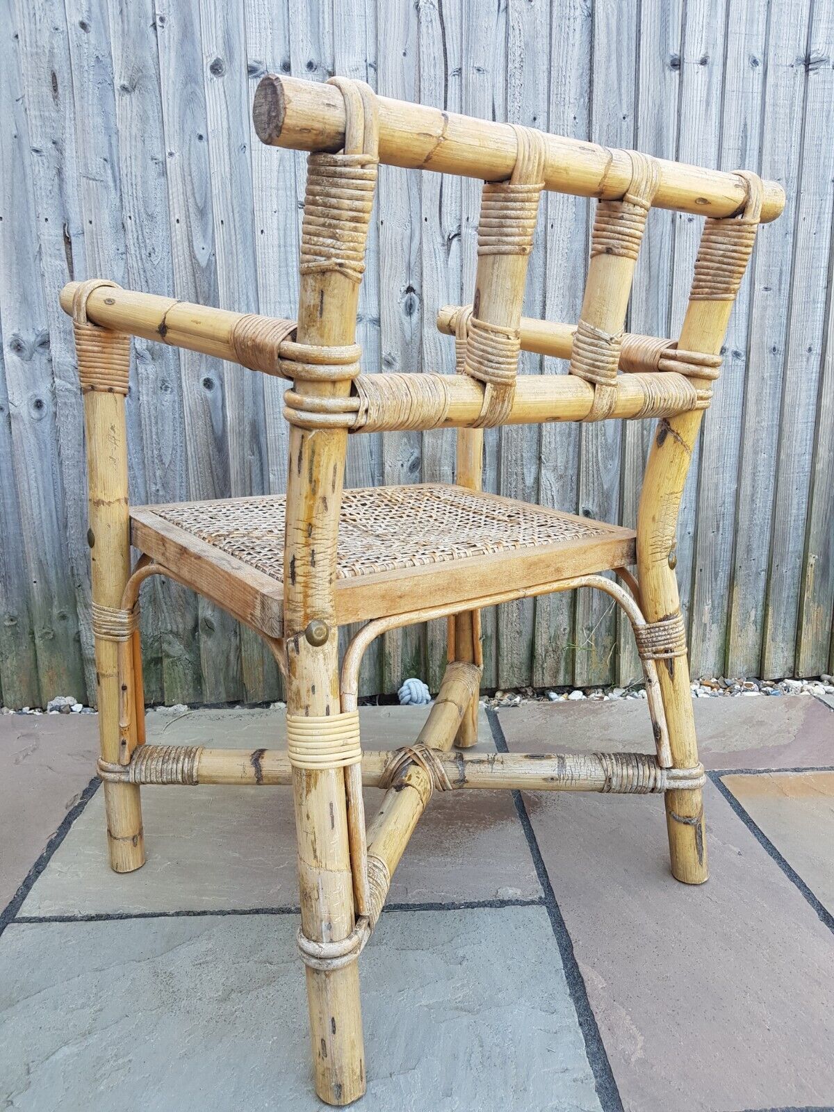 Rare Mid Century Bamboo Armchair In Chinese Manner. Two Available photo Furniture