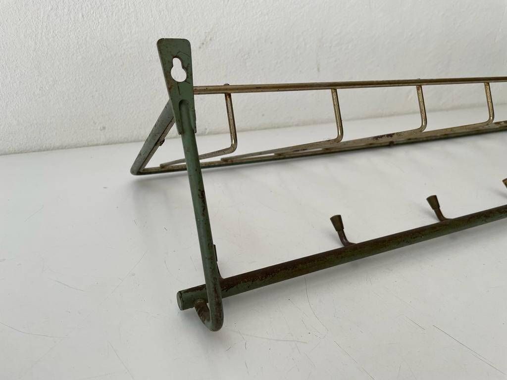 photo vinterior Greenish Metal Industrial Coat Hat Rack, 1950s, Germany