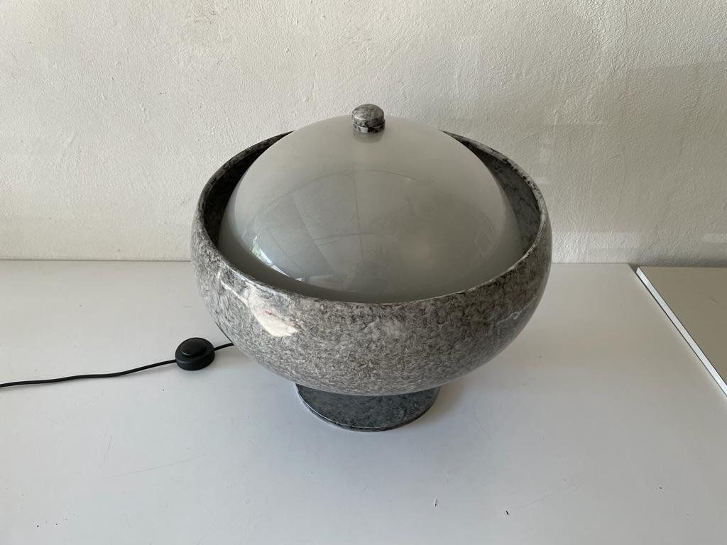 Extraordinary Italian Design Plexiglass Top And Marble Body Floor Lamp, 1960s, Italy photo for sale