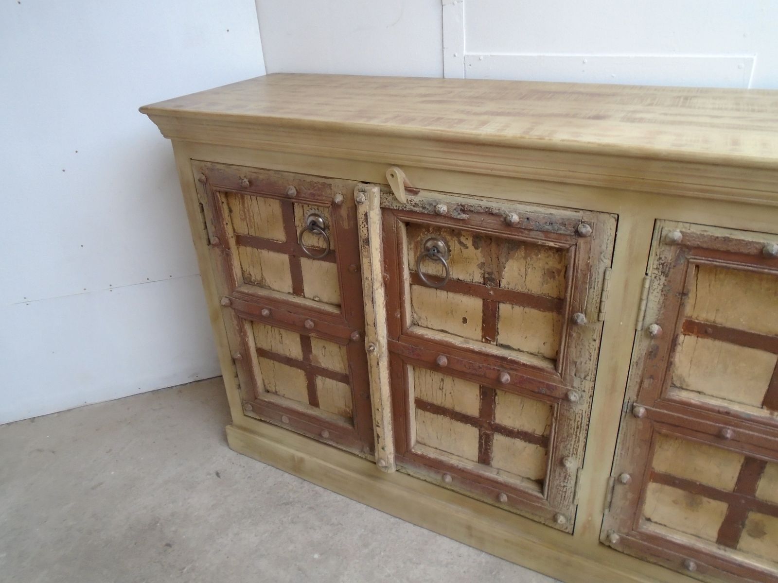 A Handmade Indian Mango / Teak Yellow & Brown Dresser Base photo furniture