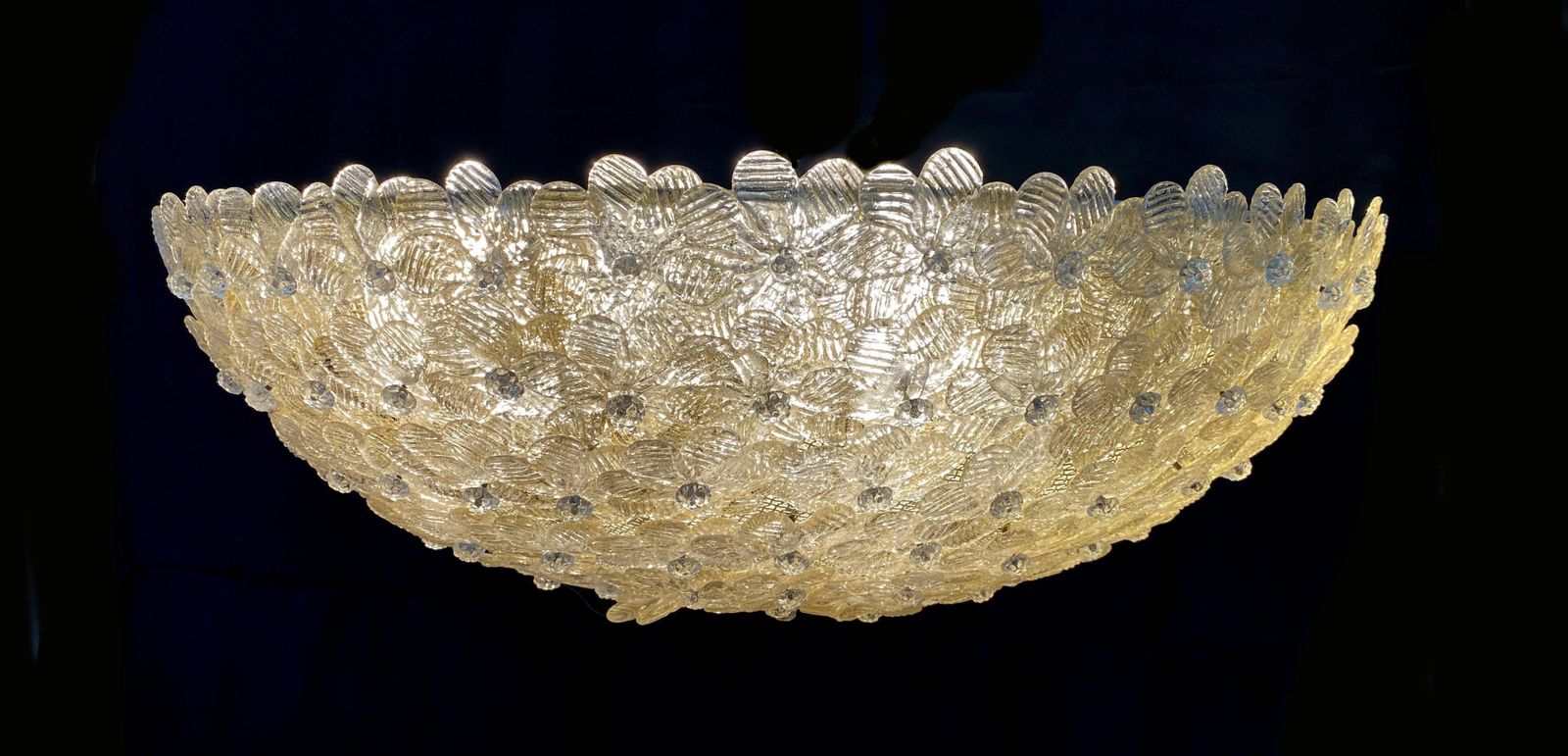 Giant Ceiling Flower Lamps By Barovier & Toso, Murano, 1980s photo buy