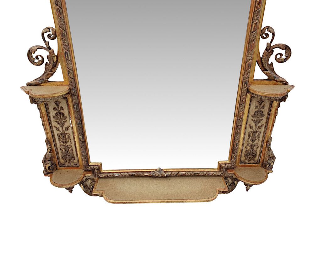 An Exceptionally Rare Pair Of Stunning 19th Century Giltwood Mirrors photo vintage