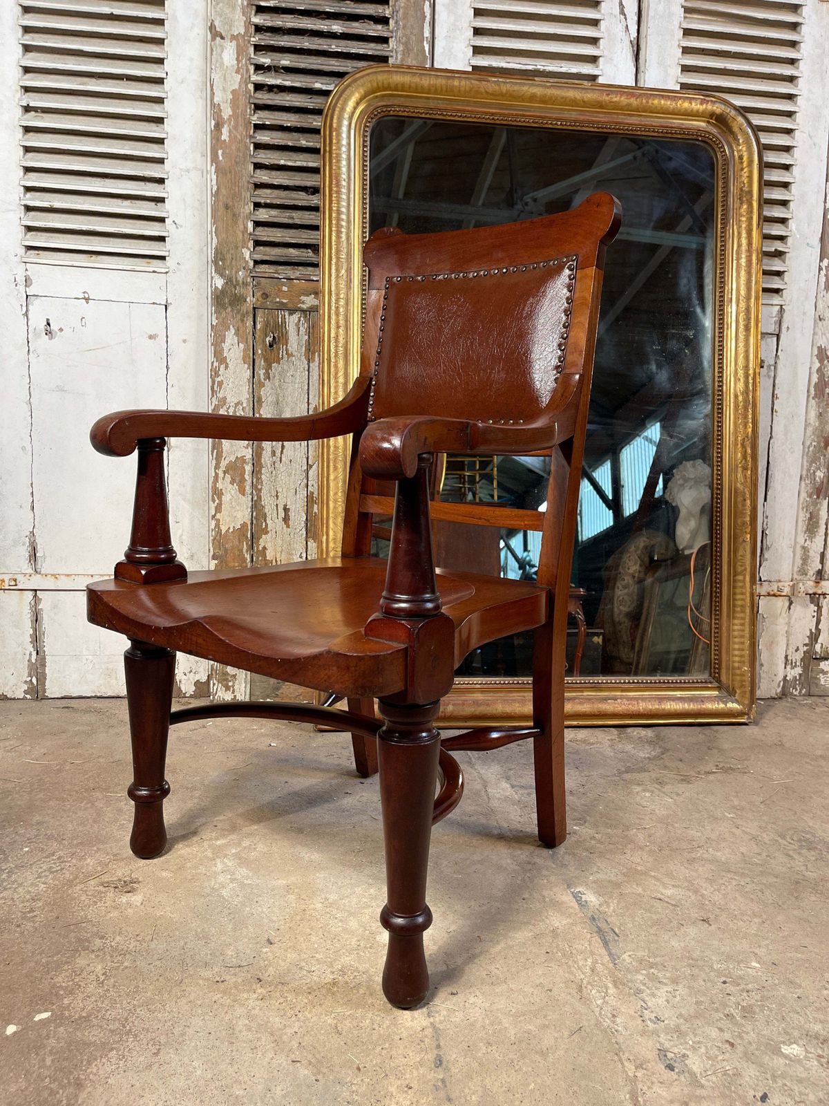 Antique English Walnut Library Clerks Desk Chair Circa 1890 photo Furniture