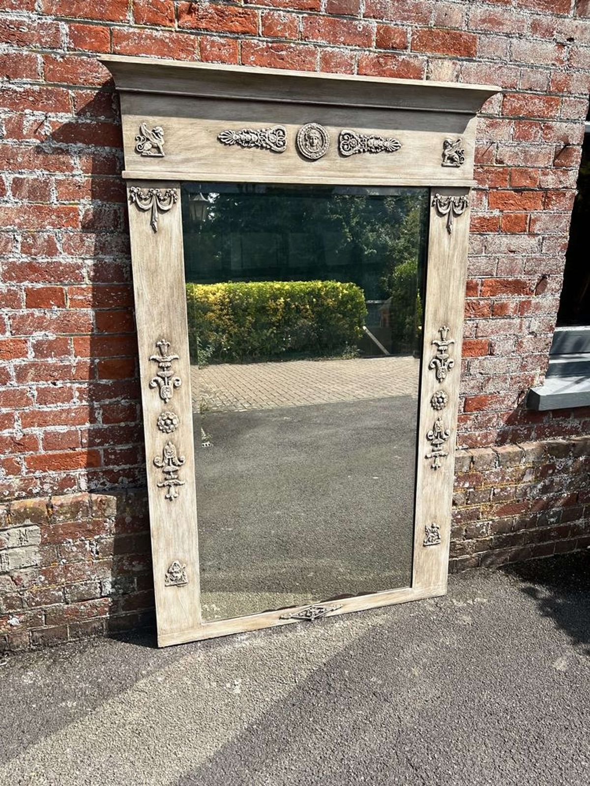An Exceptional Large Antique French 19th Century Painted Mirror. photo buy
