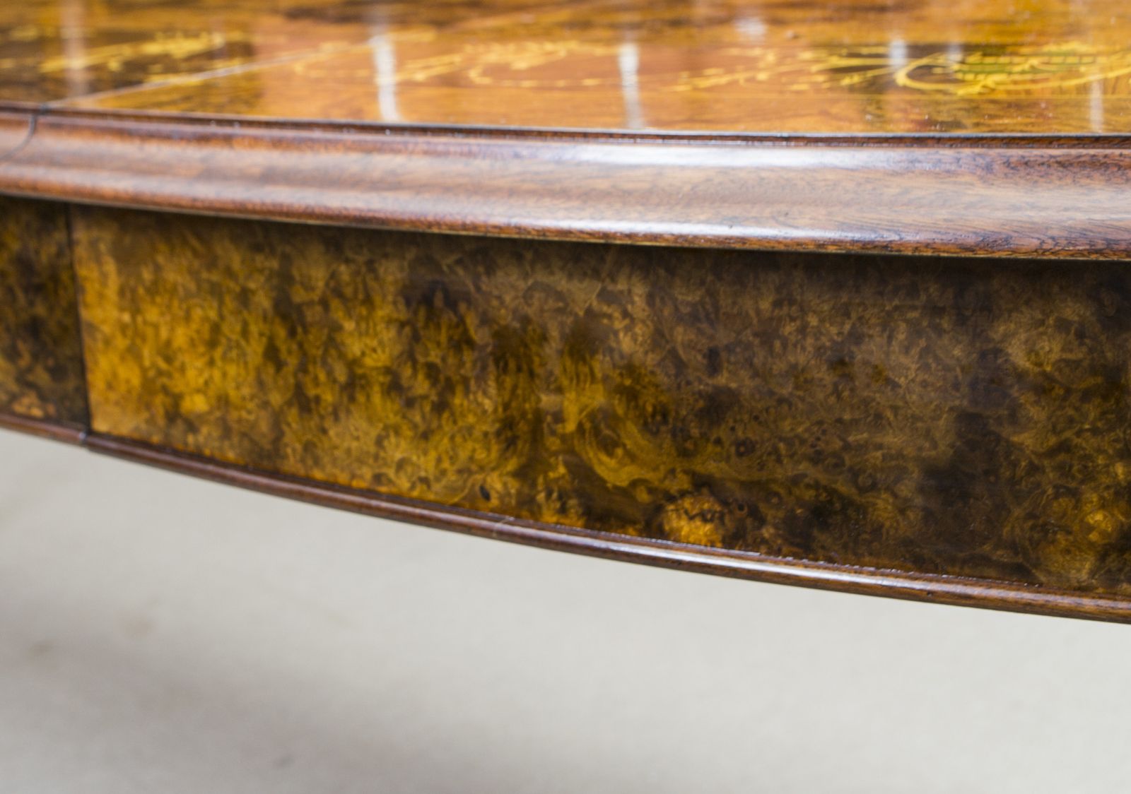 Furniture Stunning Burr Walnut Marquetry Dining Table 10 Chairs photo