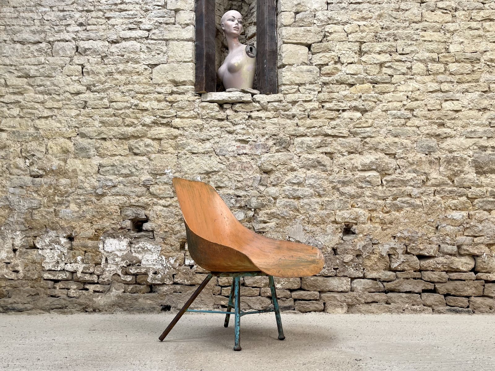Beauty In Decay. Vintage Swedish Scoop Or Sleigh Chair. Occasional. Statement