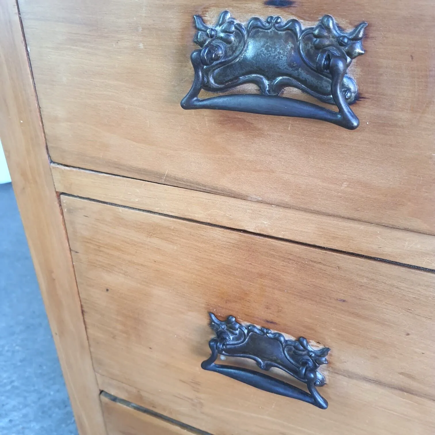photo for sale Antique Walnut Art Nouveau Dressing Drawers Mirror Dressing Table Bedroom