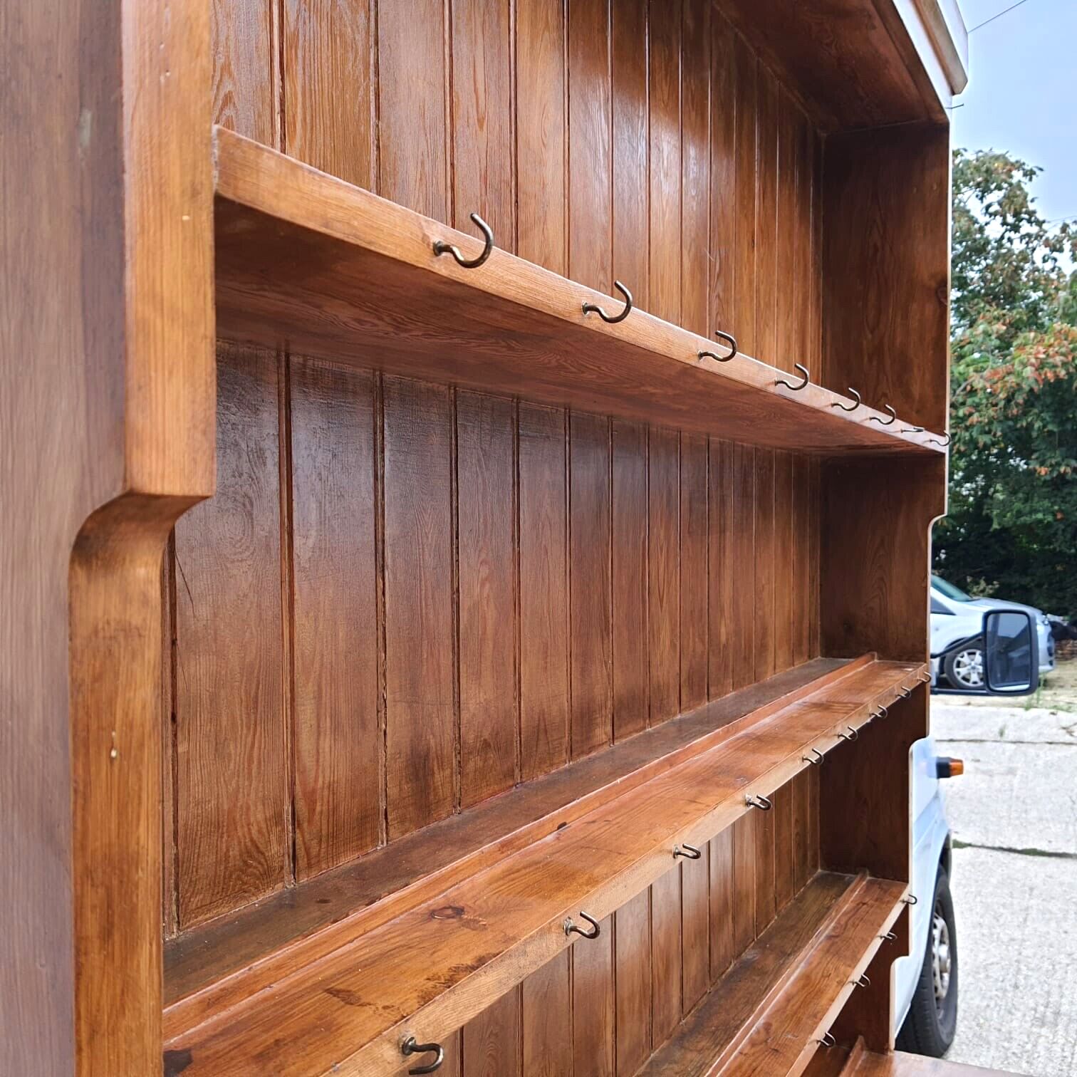20thc Very Large Waterfall Dresser Shelves Cupboard Cabinet Drawers Kitchen photo for sale