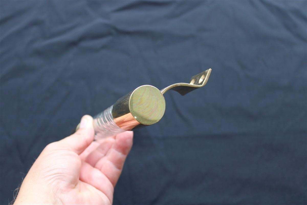 Pair Of Mid Century Italian Handles Brass Glass Murano 1940s Gold Venini Italy photo vinterior