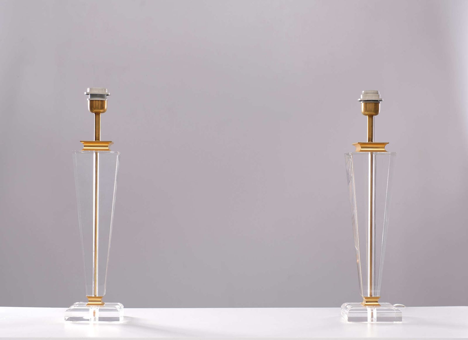 Hollywood Regency Lucite Table Lamps 1970s France photo 1946.8