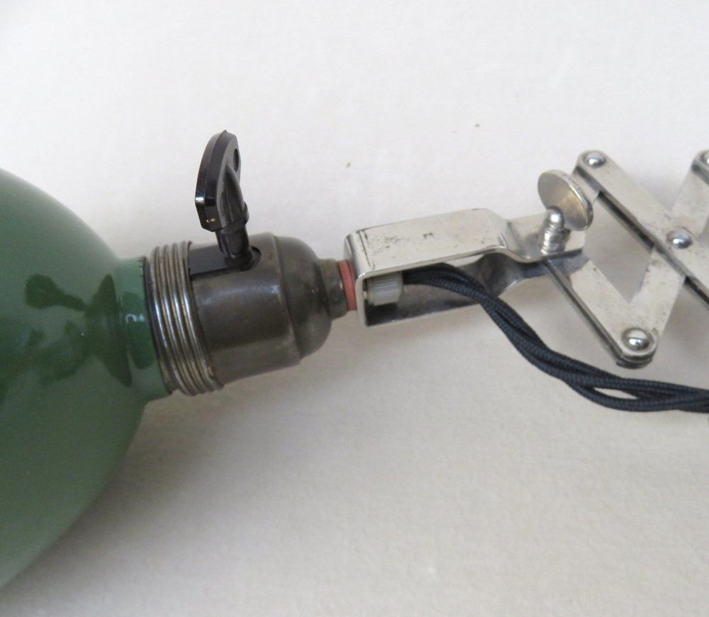 photo vintage Austrian Enamelled & Chrome Plated Gate Light, 1930s