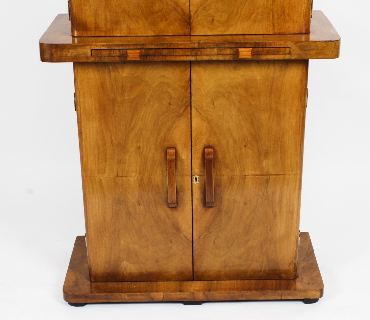 Art Deco Epstein Manner Burr Walnut Cocktail Cabinet Dry Bar C.1920 photo vinterior