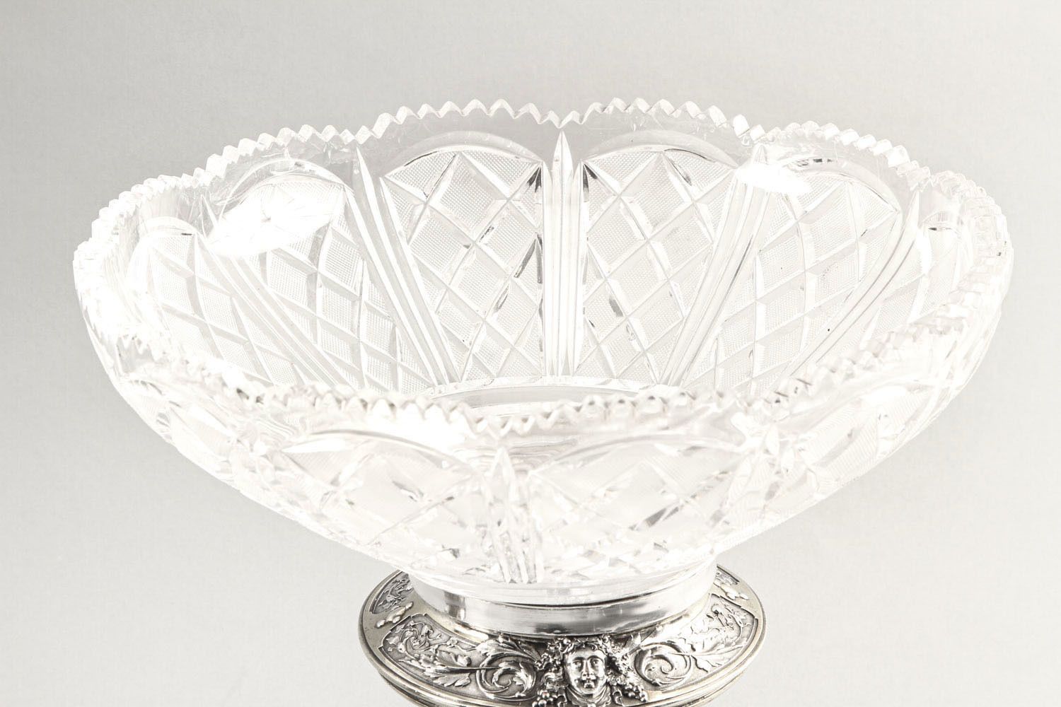 photo for sale Pair English Victorian Silver Plate & Cut Glass Centrepieces 1883 19th C