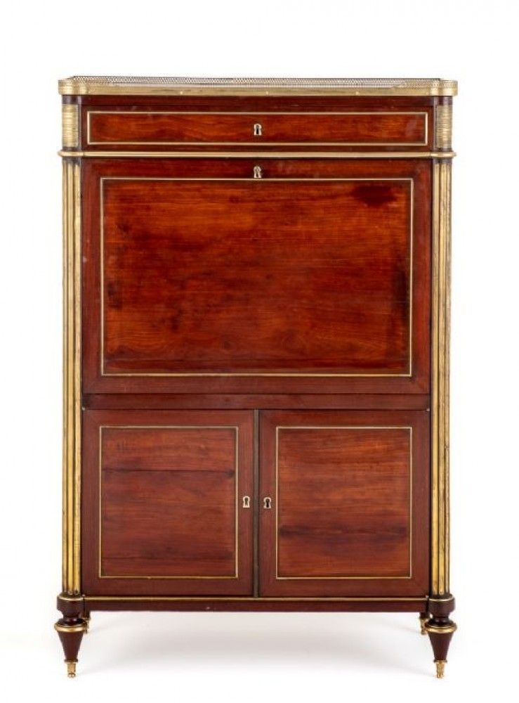 French Escritoire Desk Mahogany Antique Chest photo furniture