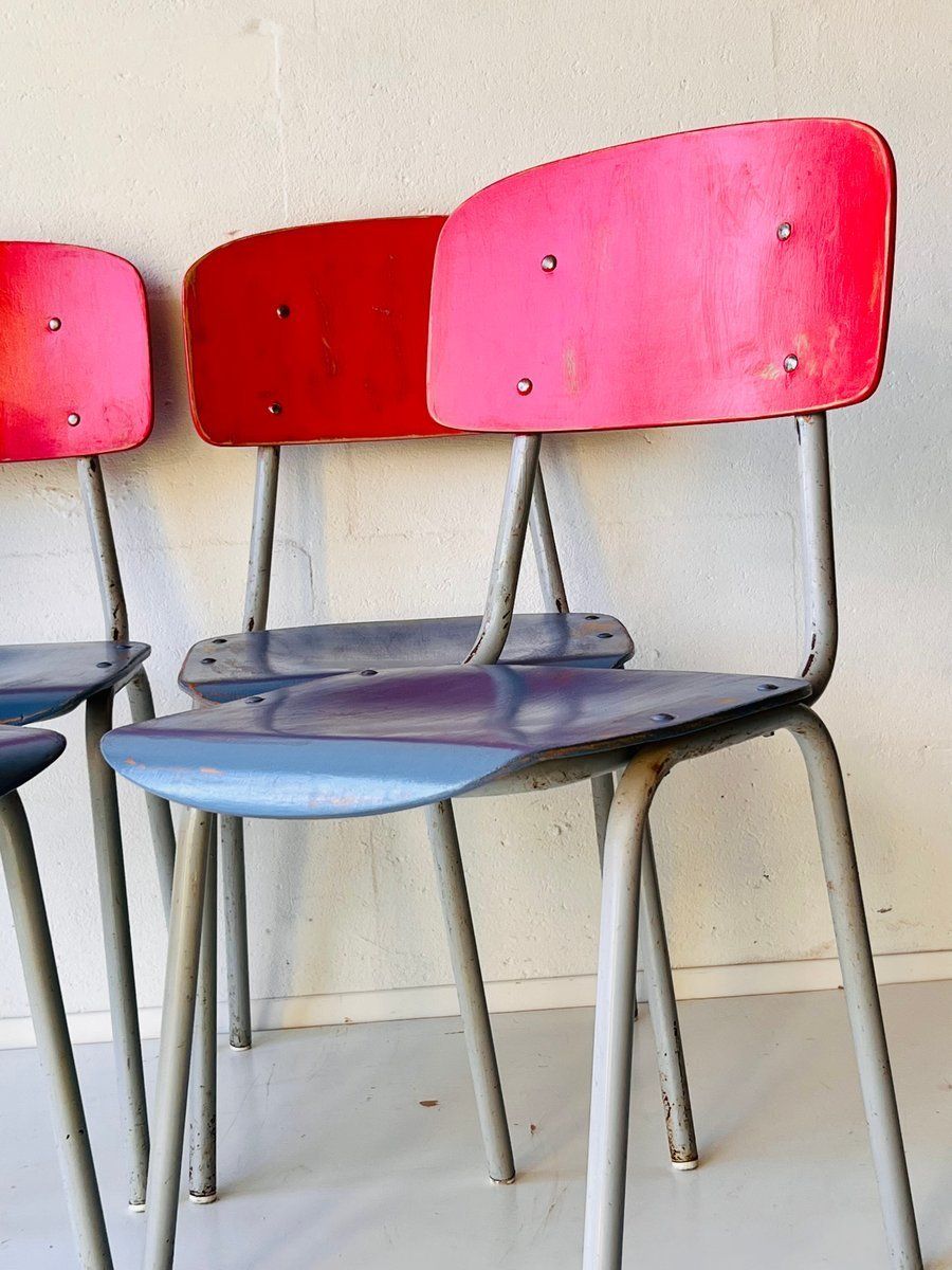 Vintage Schoolstoelen, Jaren 1970, Set Van 4 photo for sale
