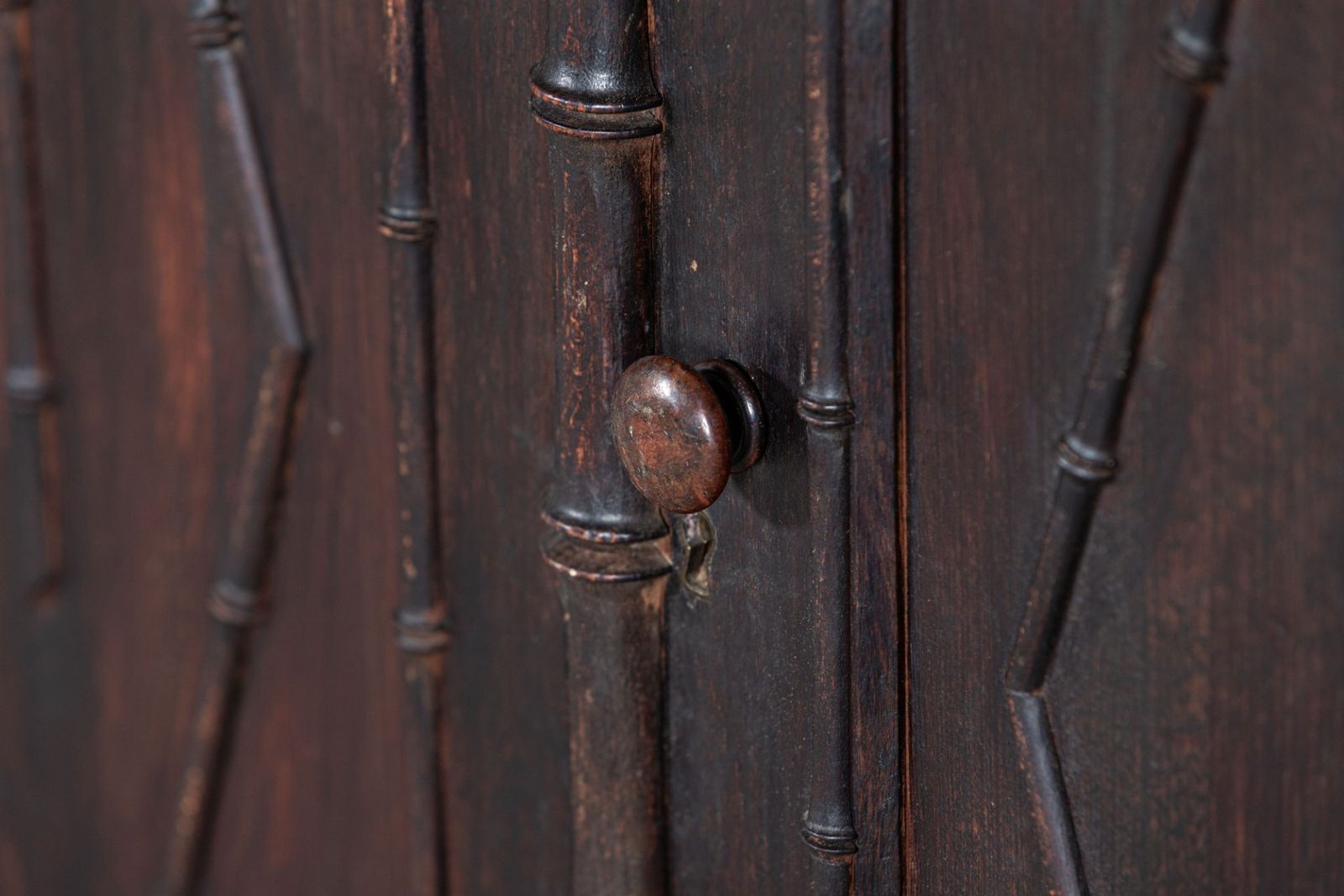 photo for sale 19th Century French Faux Bamboo Buffet Cupboard