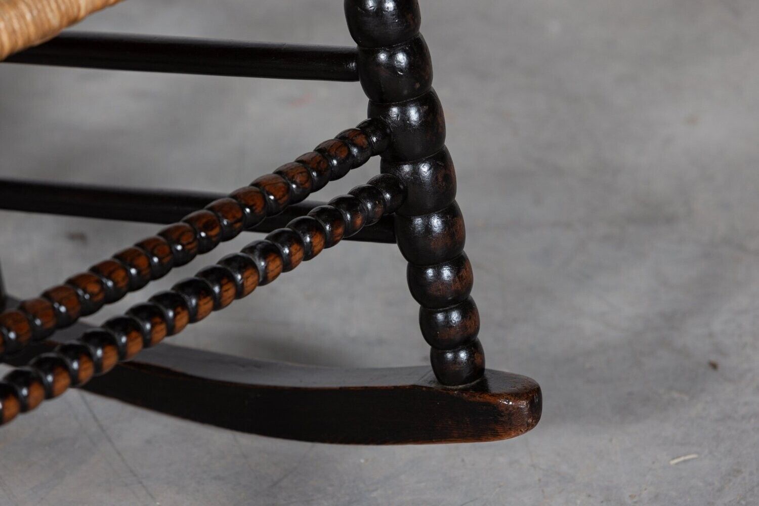 1898.0 Ernest Gimson Style Ash & Elm Bobbin Turned Rocking Chair photo
