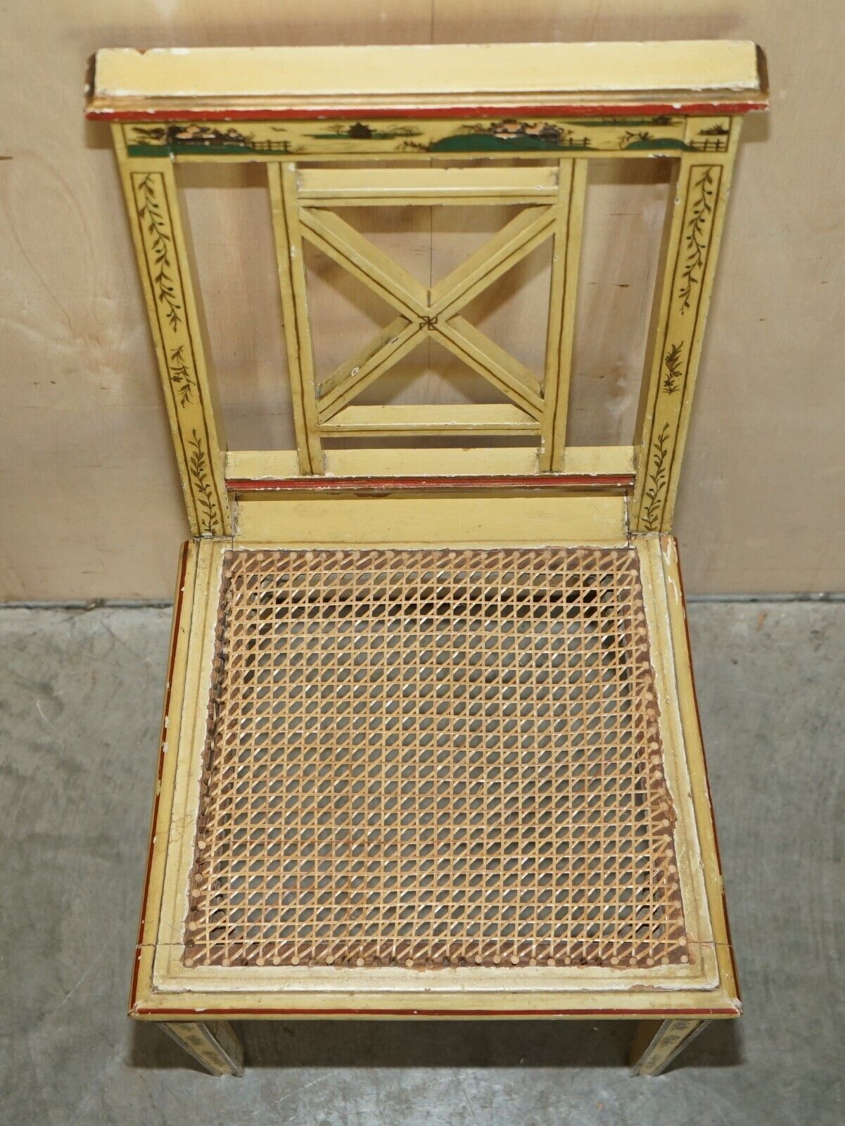 Pair Of Chinese Chinoiserie Bergère Side Chairs Hand Painted & Lacquered Finish photo vinterior