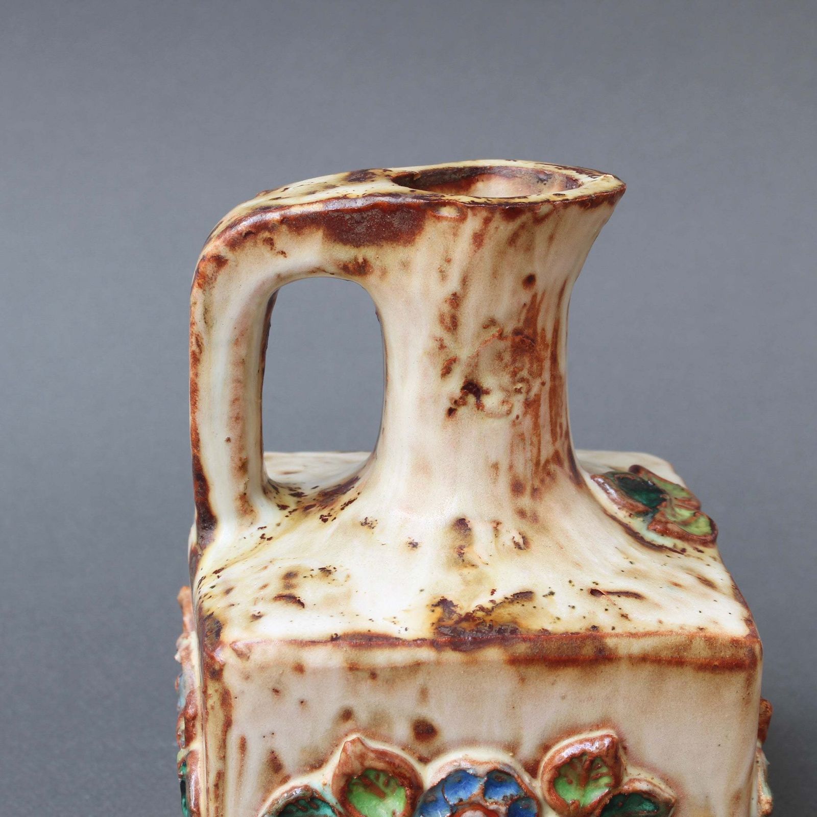 450.0 Mid Century French Ceramic Pitcher By La Roue (Circa 1960s)   Small photo