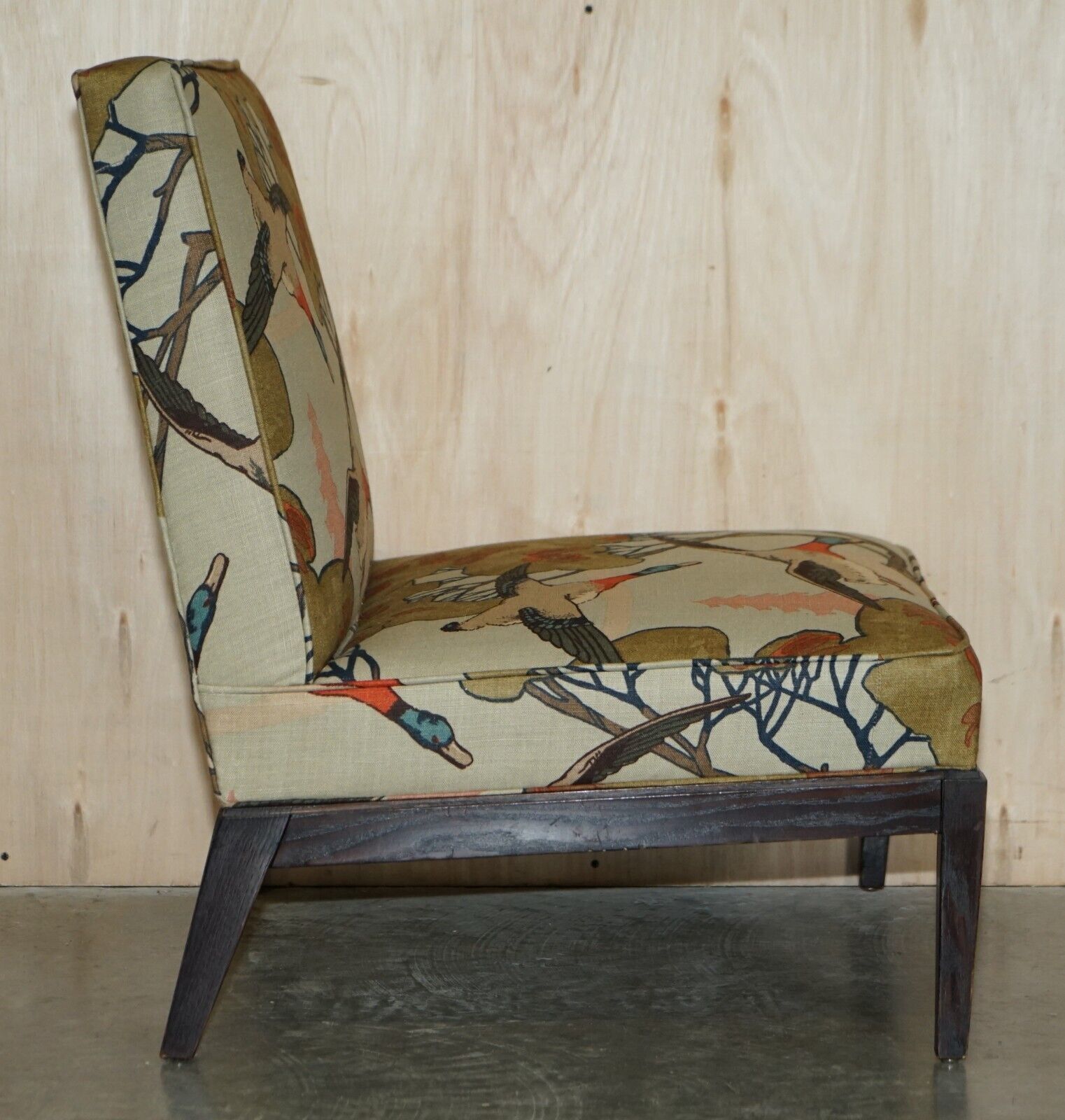 photo for sale New Fabric George Smith Norris Armchair In Mulberry Flying Ducks Upholstery