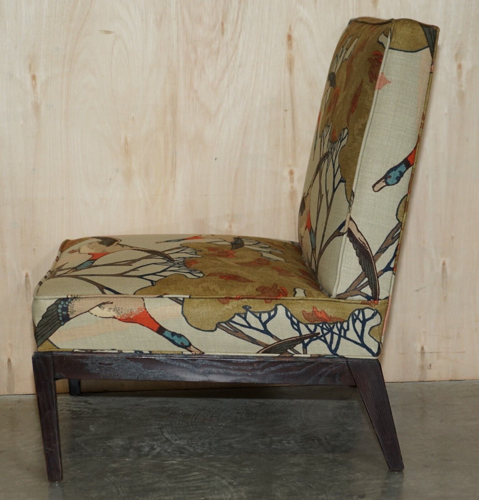 2250.0 New Fabric George Smith Norris Armchair In Mulberry Flying Ducks Upholstery photo