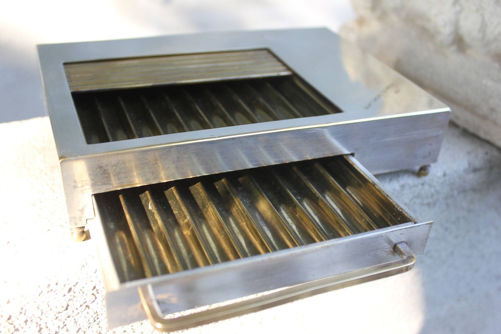 Rare Music Cigarette Box Case Holder Brass Nickel Collect Cigarette Smokers Gift Smoking Room