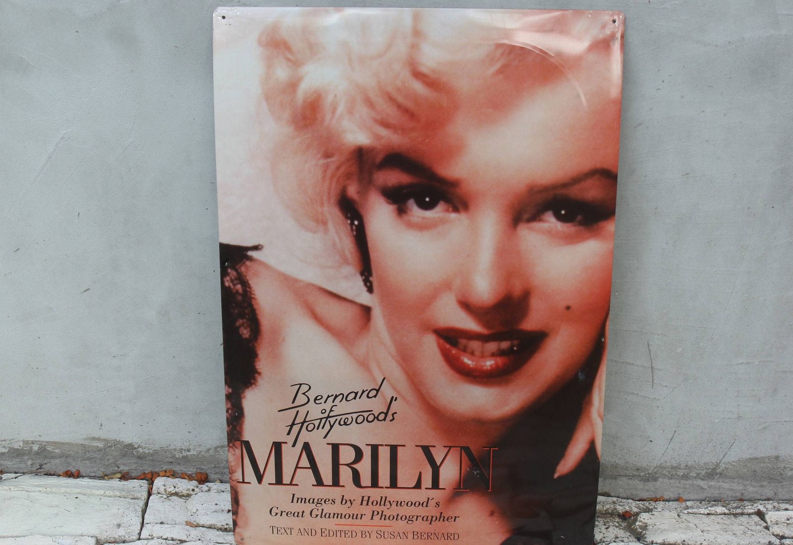 Marilyn Monroe Tin Panel, Bernard Of Hollywood “Marilyn Face” Metal Sign Made In Germany Wall Hanging