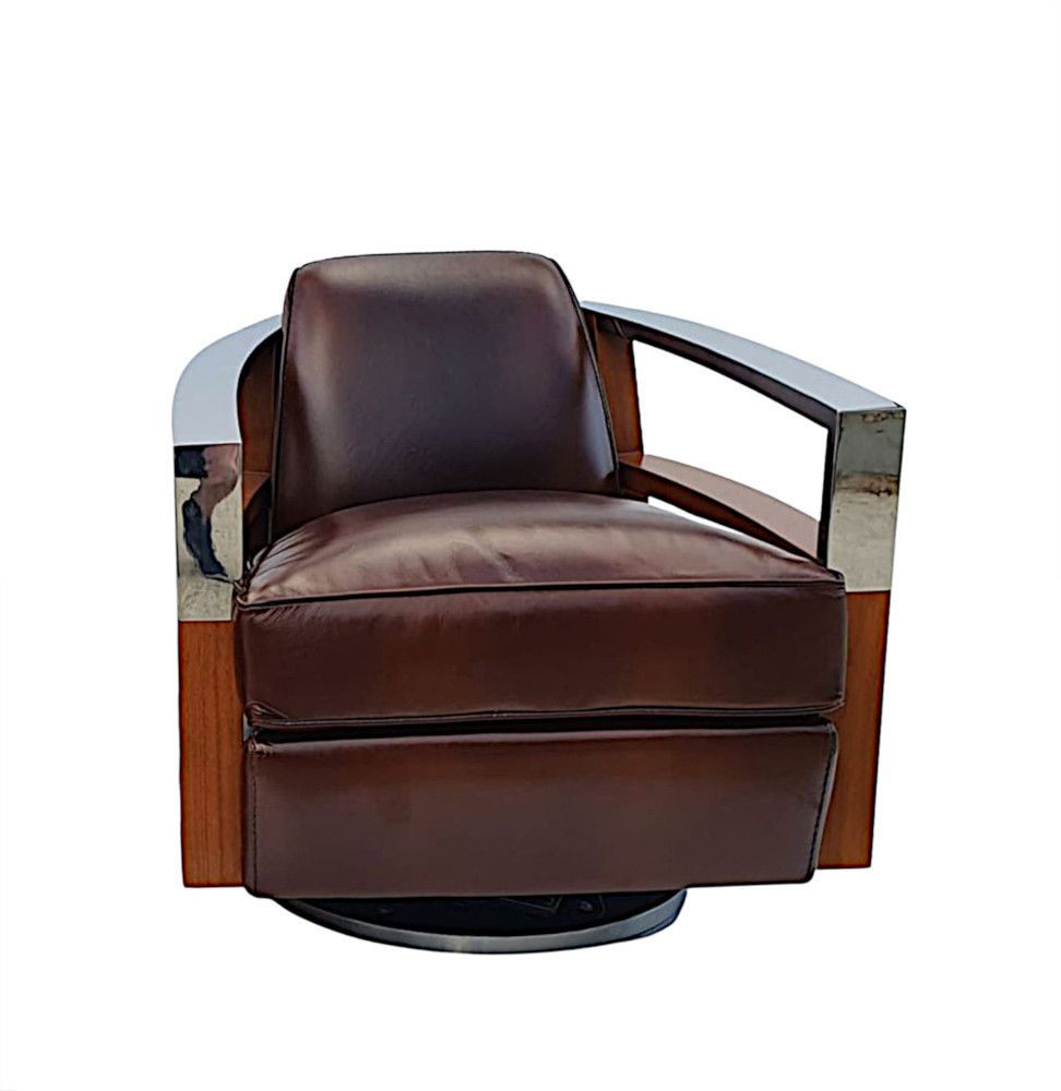 A Revolving Armchair In The Art Deco Style