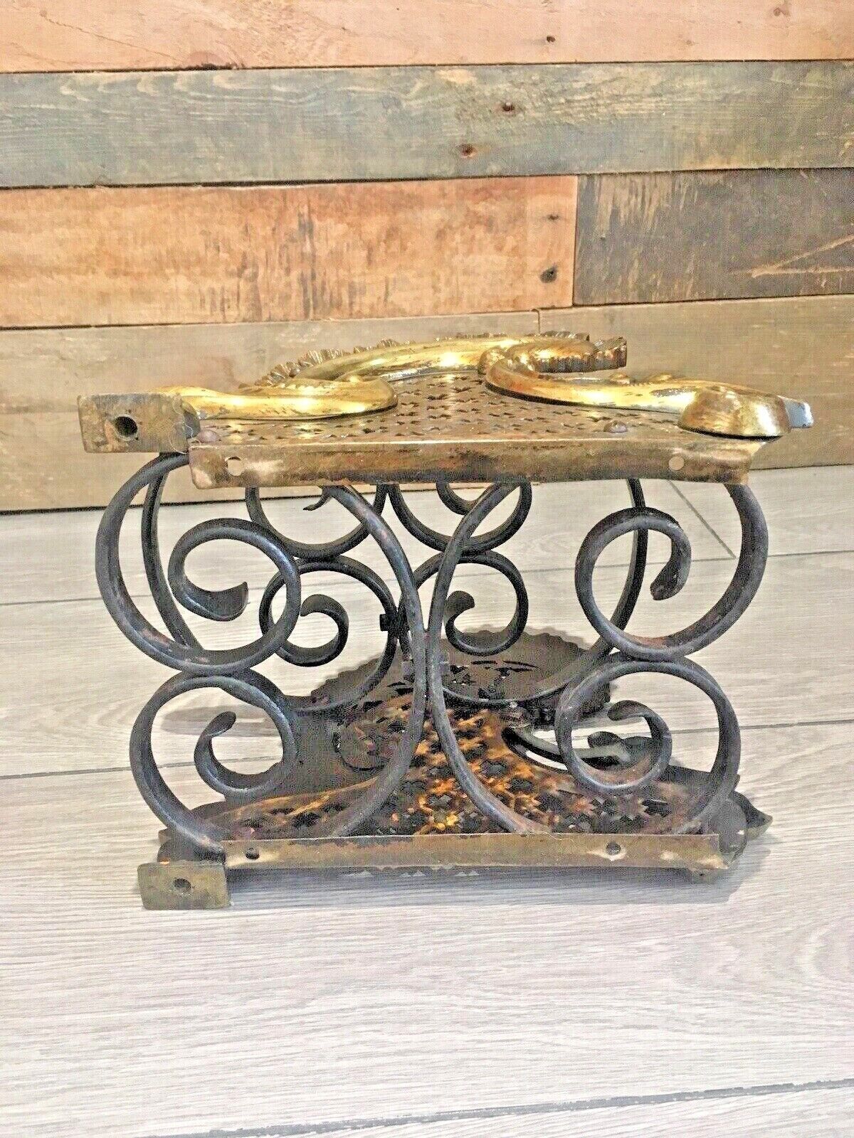 Exceptional Antique French Rococo Ormolu Fireside Trivet Kettle Teapot Stand photo vintage