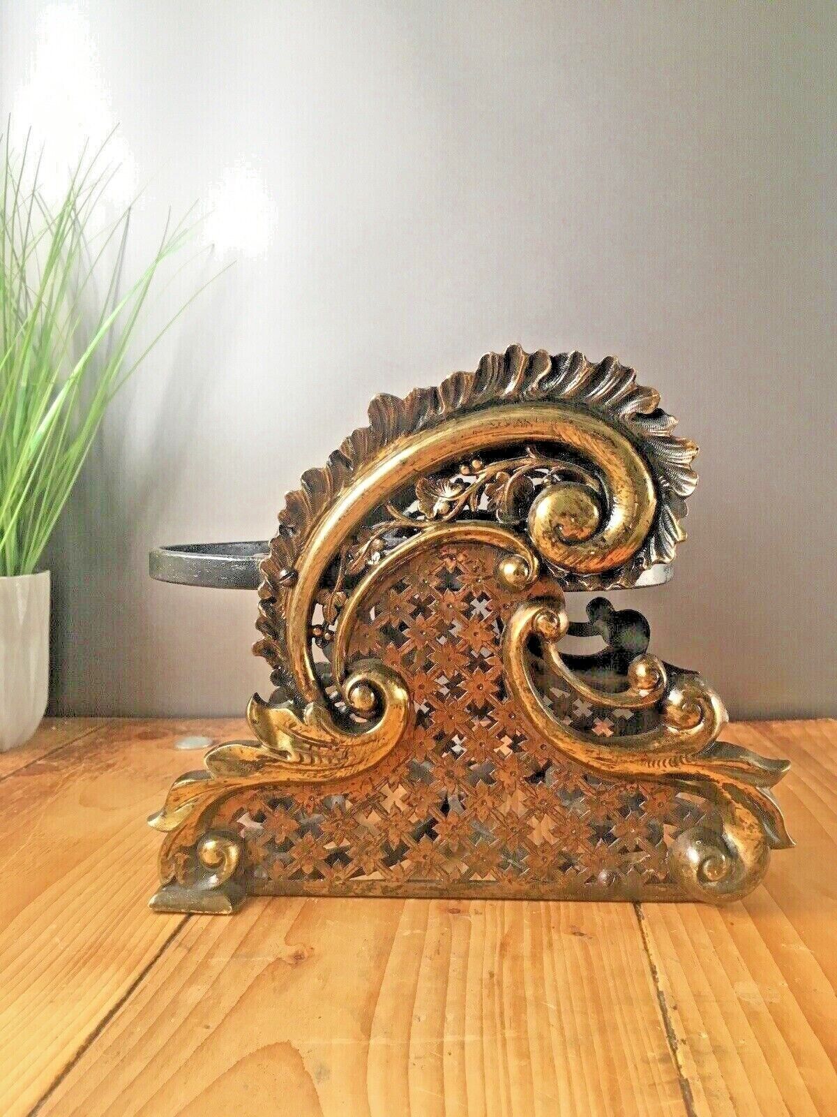 300.0 Exceptional Antique French Rococo Ormolu Fireside Trivet Kettle Teapot Stand photo