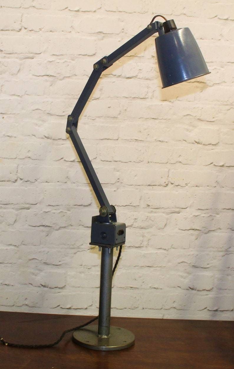 Memlite Industrial Desk Vintage Lamp Enamel Retro Antique Light Lighting Mancave Factory Bed Office photo for sale