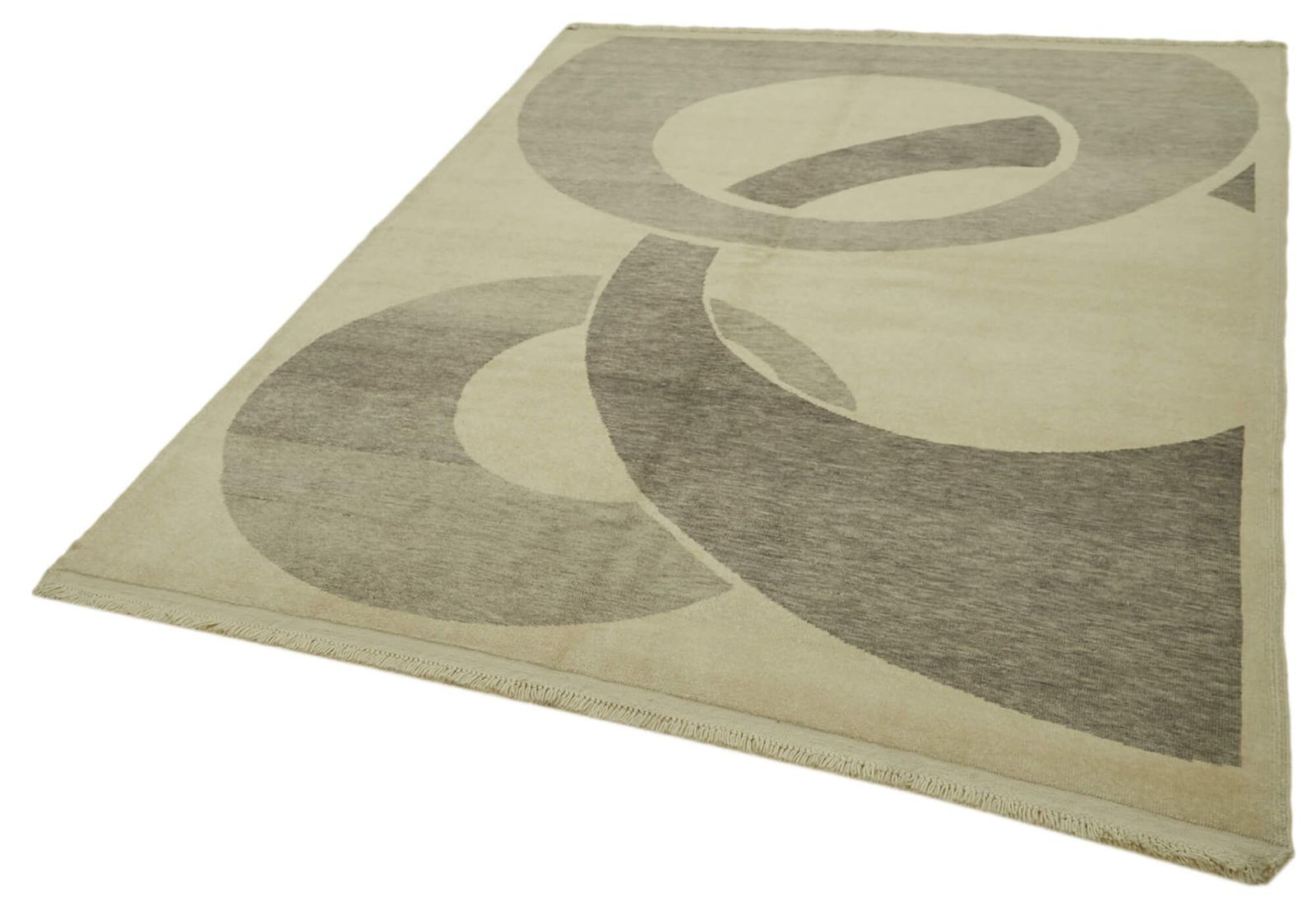 Beige Vintage Decorative Oushak Rug 181 Cm X 249 Cm photo for sale