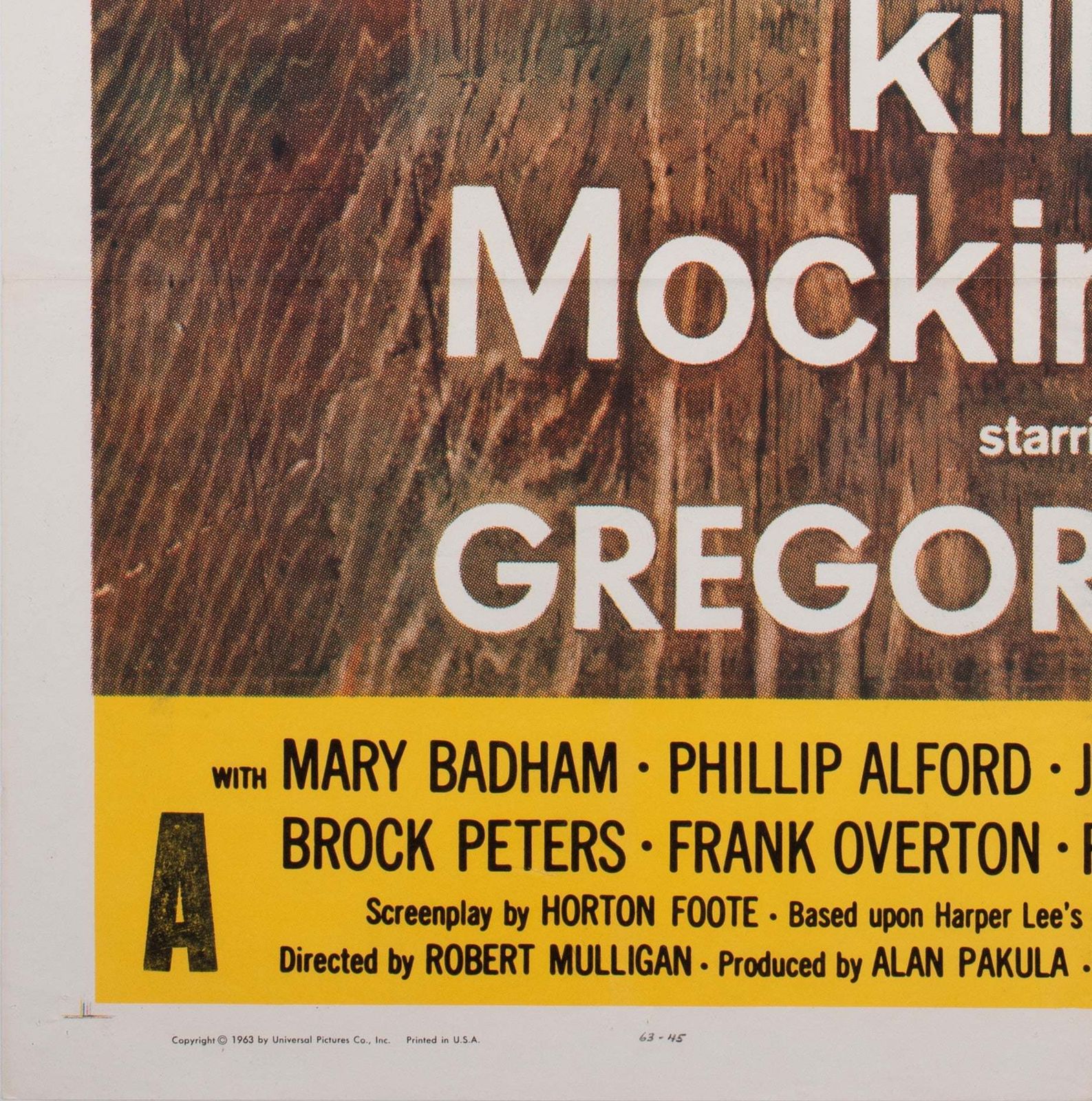 To Kill A Mockingbird 1962 Us 1 Sheet Film Poster photo buy