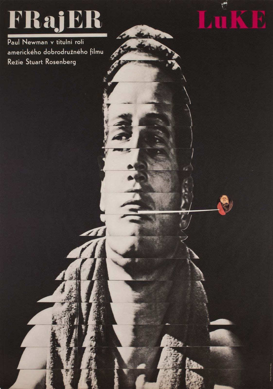 Cool Hand Luke 1967 Czech A1 Film Poster, Grygar