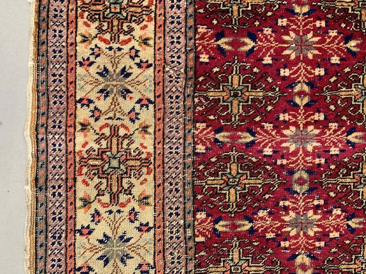 Vintage Turkish Rug 279x193 Cm, Tribal Wool Carpet Large photo vinterior