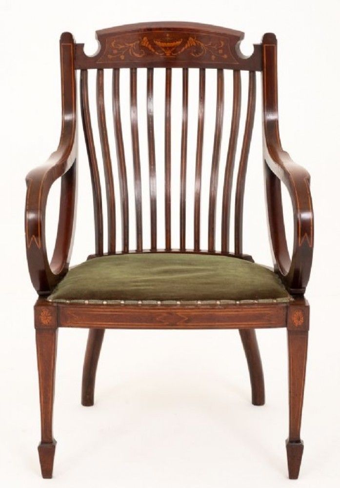 Antique Sheraton Revival Arm Chair Elbow Chairs 1890 photo Furniture