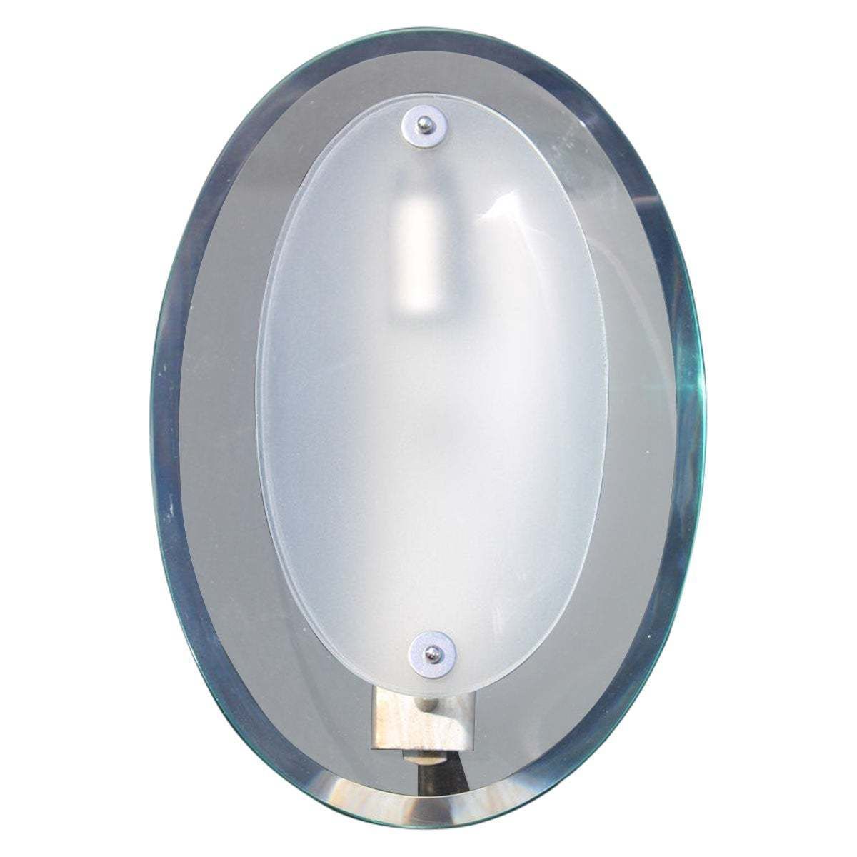 Italian Mid Century Concave Glass Wall Lamp 1950s Fontana Arte Style