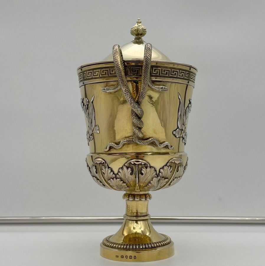 Early 19th Century Antique George III Silver Gilt Cup & Cover London 1807 Peter Carter photo Home Decor
