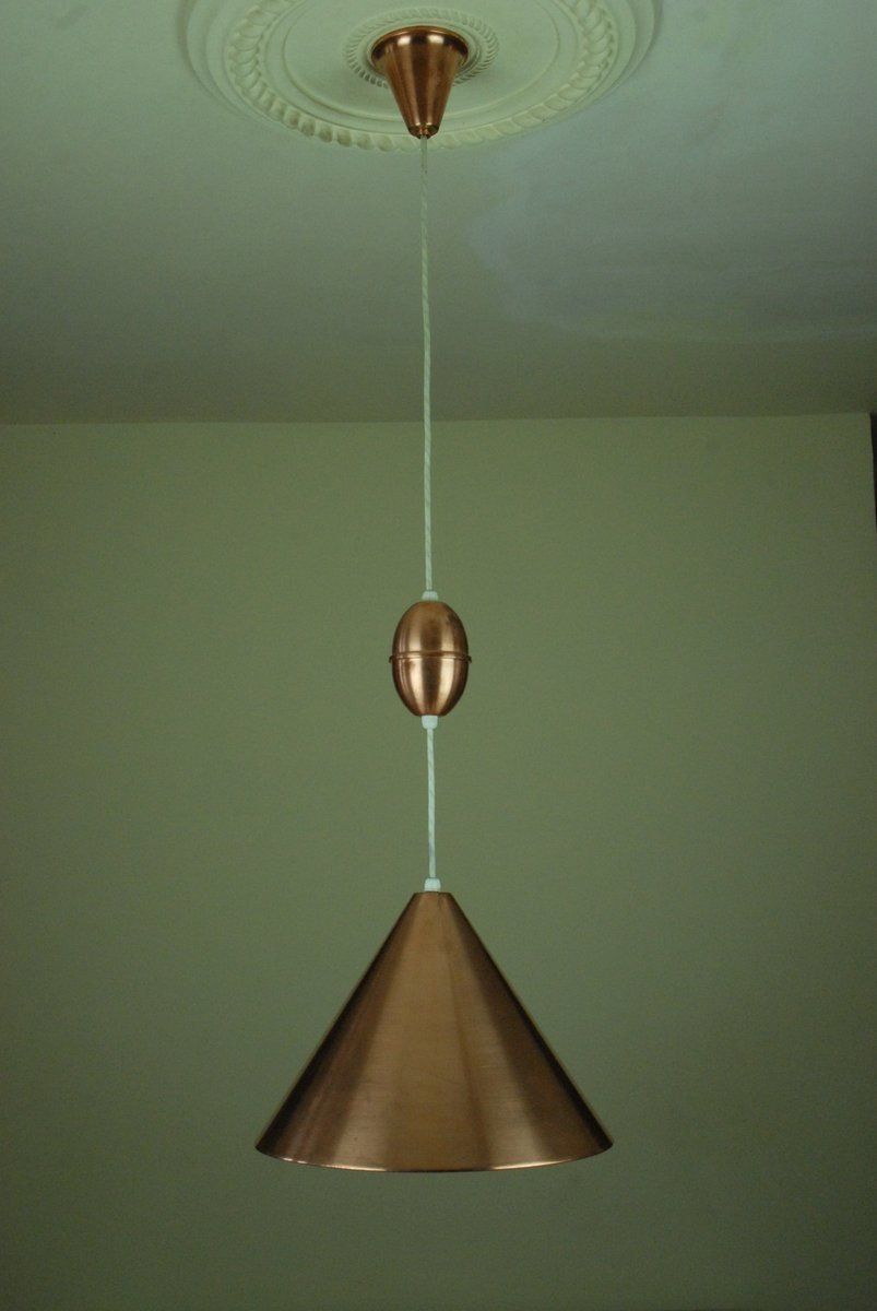 Rise And Fall Copper Billiard Pendant Lamp From Louis Poulsen & Co. A/S, 1960s photo vinterior