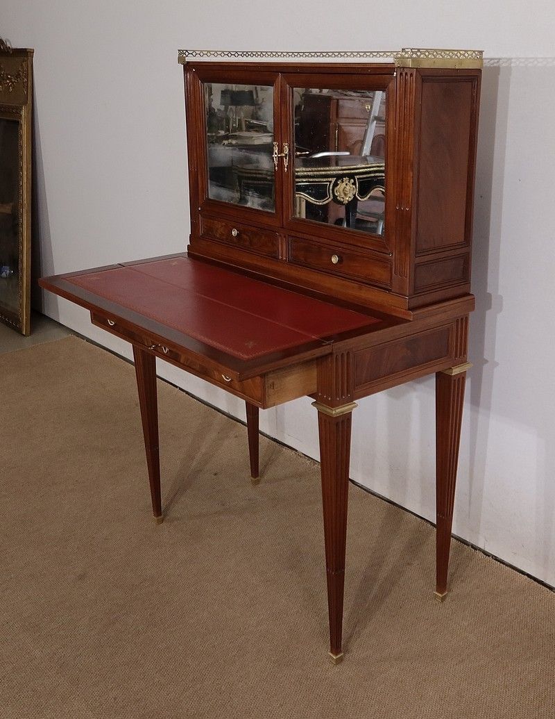 Small Mahogany Bonheur Du Jour, Louis XVI Style, Mid 19th Century photo furniture