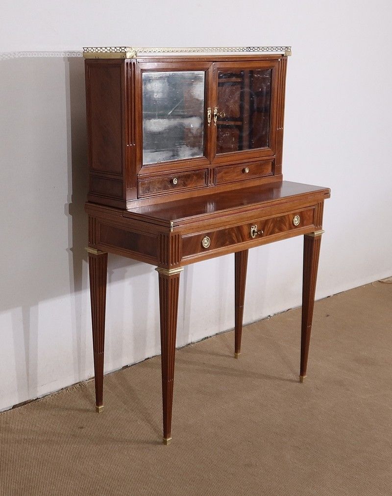 Small Mahogany Bonheur Du Jour, Louis XVI Style, Mid 19th Century photo Furniture