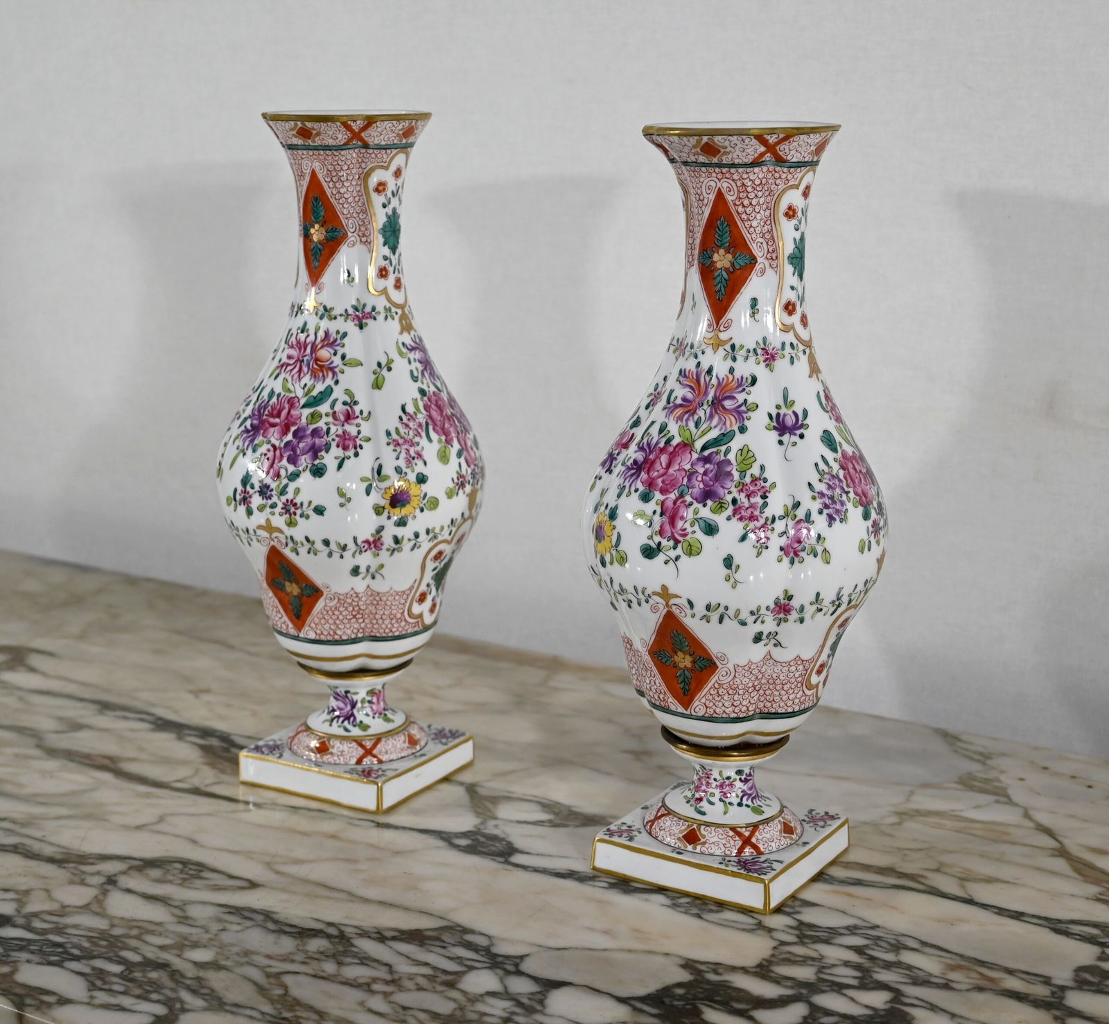 Pair Of Vases From The Samson Manufacture, 19th Century photo furniture