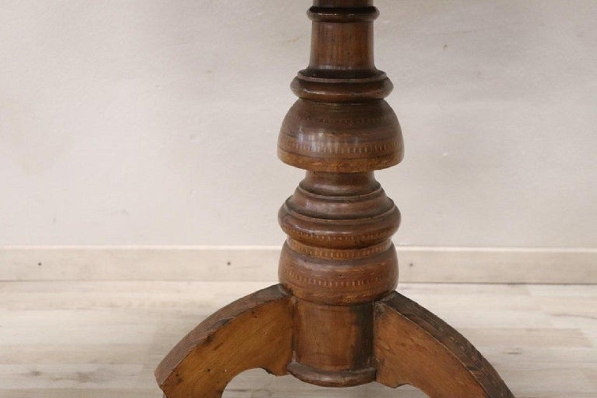 photo for sale Antique Walnut Inlay Center Table, 1850s