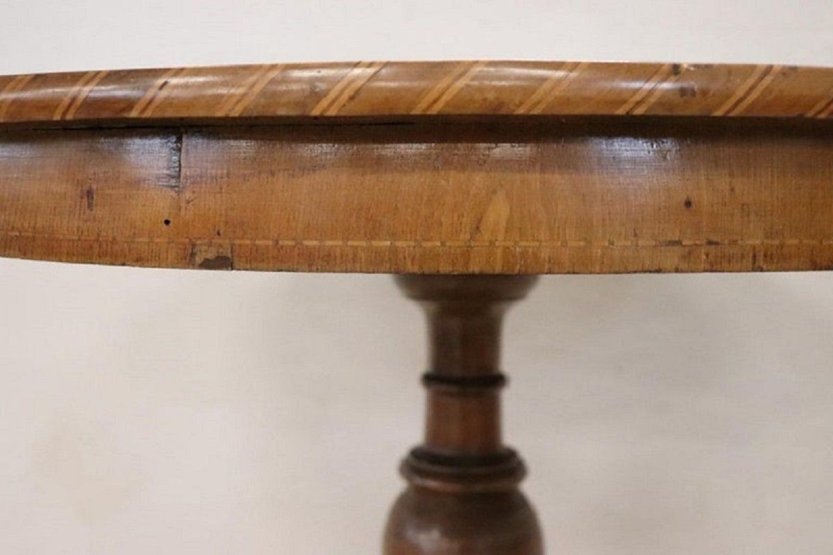 Furniture Antique Walnut Inlay Center Table, 1850s photo