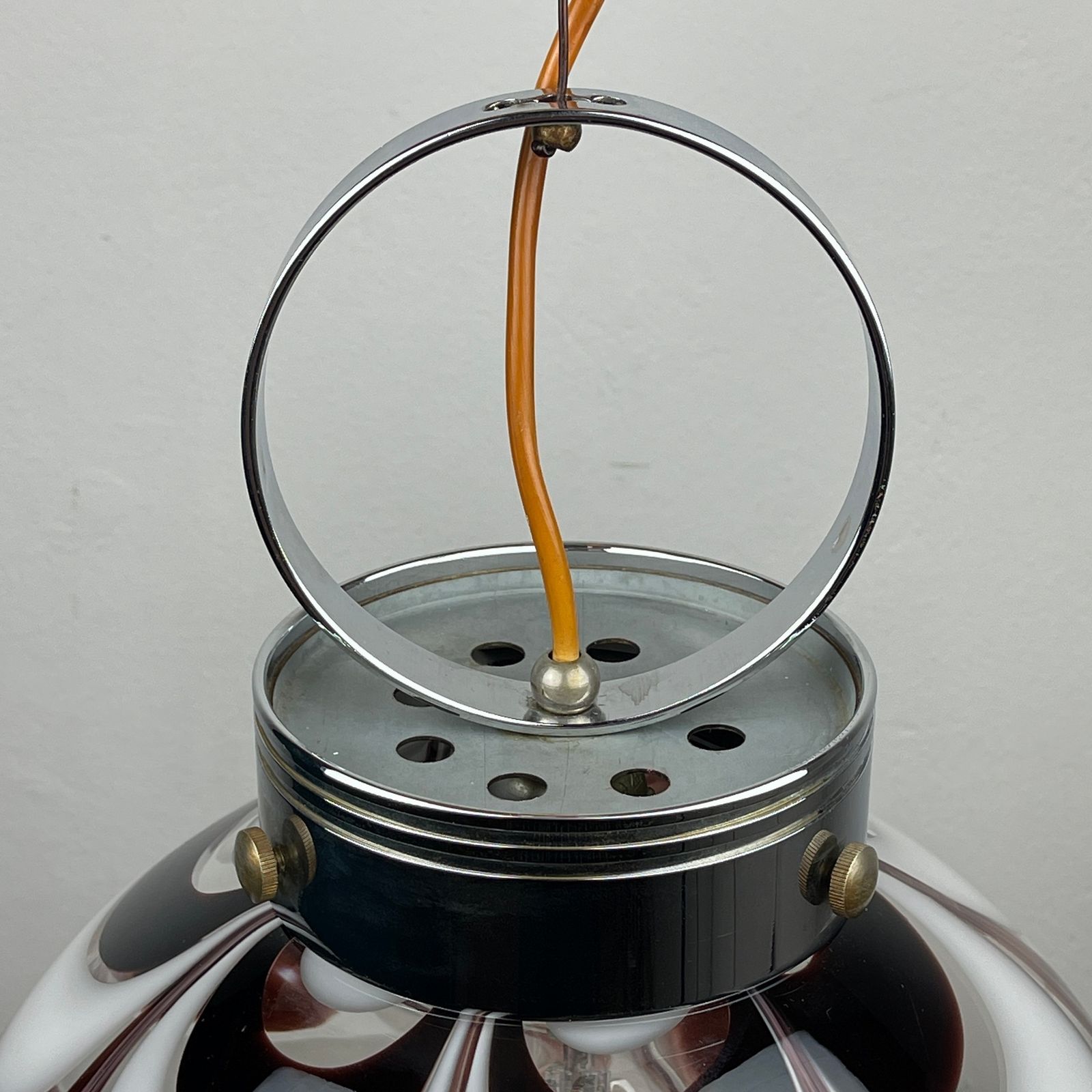 Original Murano Glass Brown Pendant Lamp Fazzoletto By Av Mazzega Italy 1970s photo buy