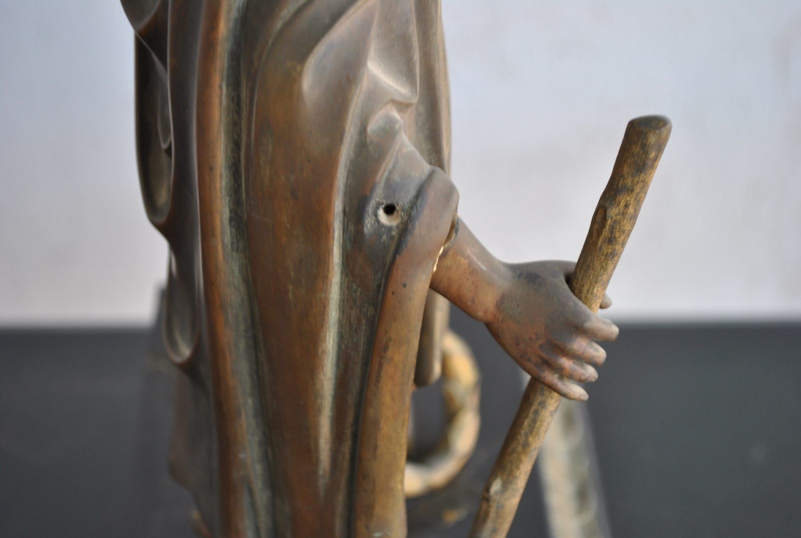 Home Decor Bronze Representing Roman Soldier With Child Black Marble Base Xixth Century photo