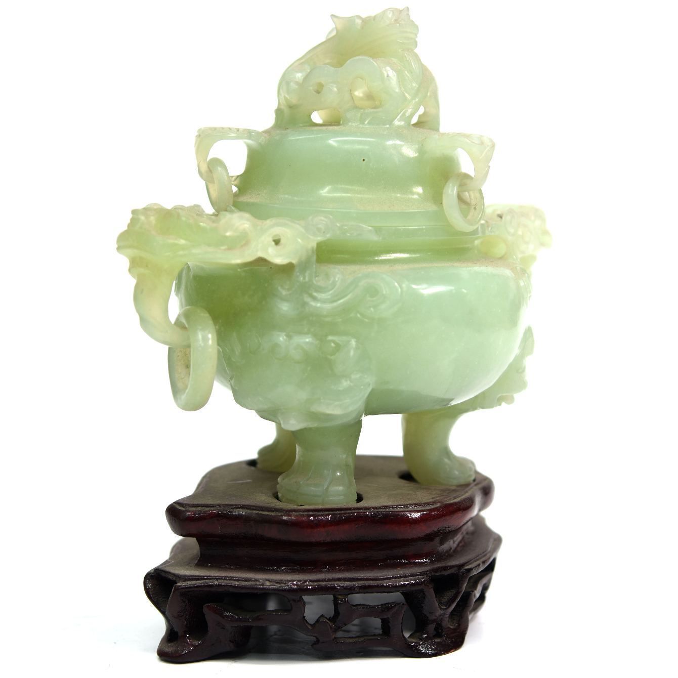 Asian Jade Or Jadeite Incense Burner photo furniture