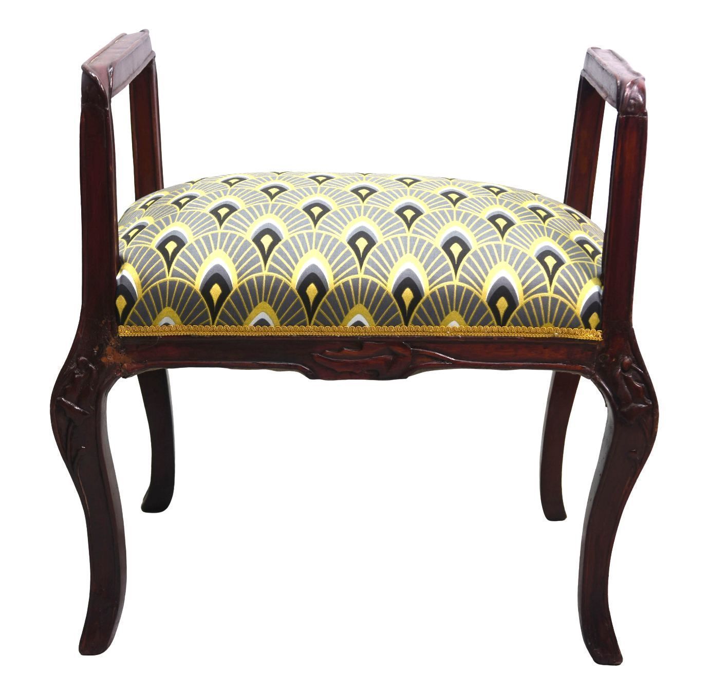 Series Of 3 Art Nouveau Mahogany Seats 1900 photo buy