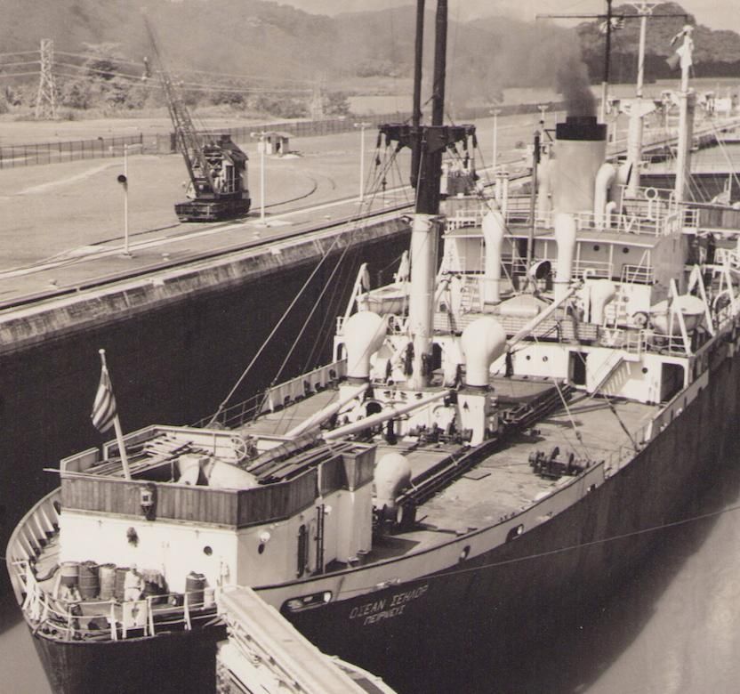 Hanna Seidel Panama Canal, Ship, Black And White Photography, 1960s. photo furniture