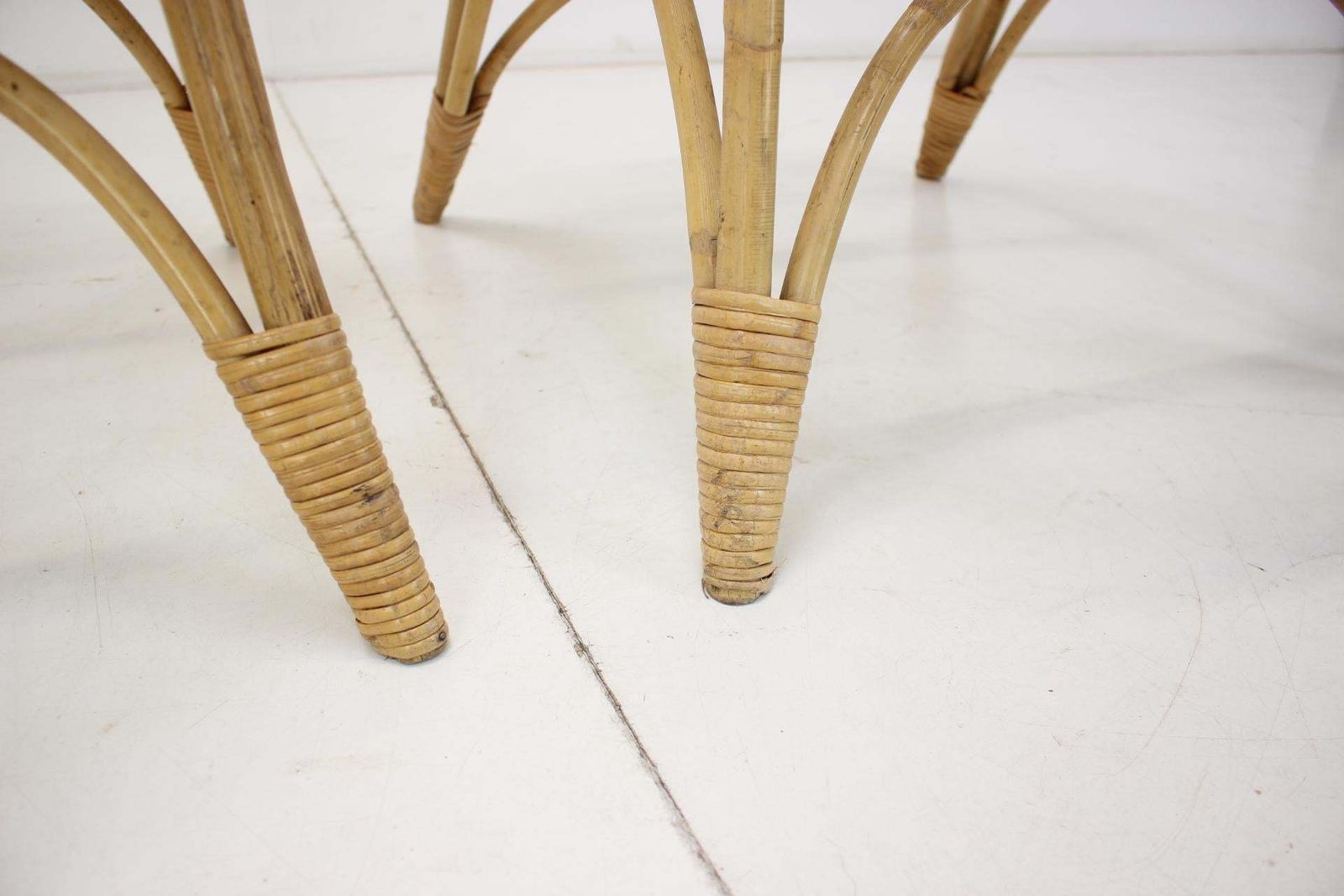 photo furniture 1960s Pair Of Alan Fuchs Rattan Lounge Chairs, Czechoslovakia